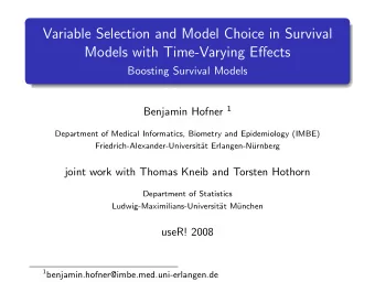Variable Selection and Model Choice in Survival  Models with Time-Varying Effects  Boosting