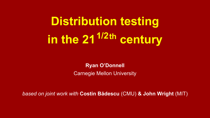 distribution testing