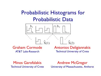 Probabilistic Data  Graham Cormode  Antonios Deligiannakis  AT&amp;T Labs-Research  Technical