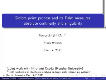 Ginibre point process and its Palm measures:  absolute continuity and singularity  .  .  .  .  .
