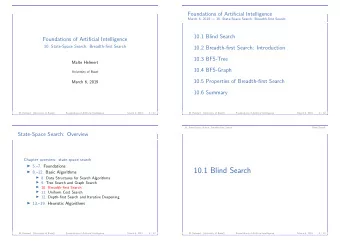 10.1 Blind Search  8.12. Basic Algorithms  8. Data Structures for Search Algorithms  9.