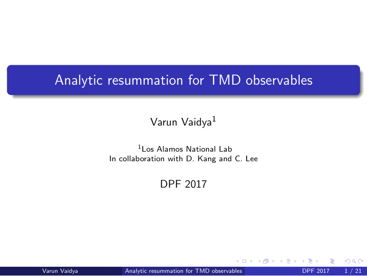 analytic resummation for tmd observables