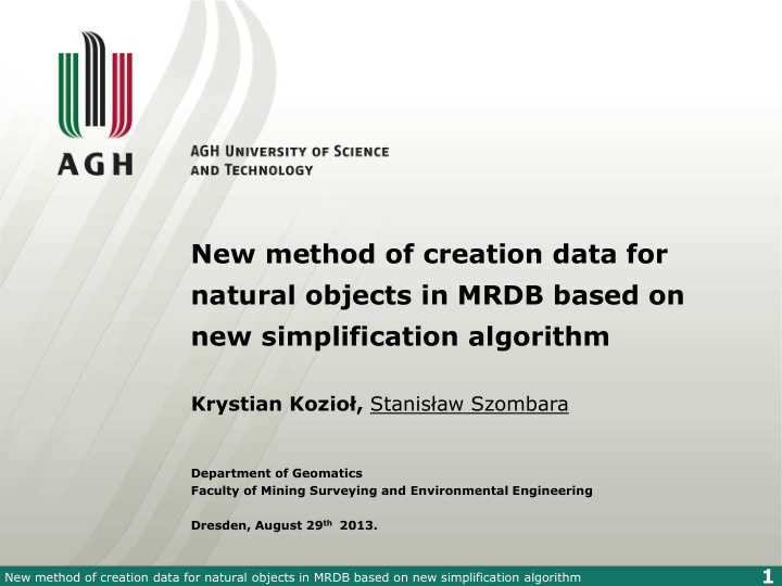 new method of creation data for natural objects in mrdb