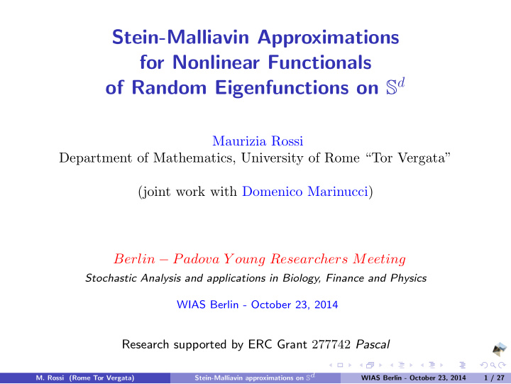 stein malliavin approximations for nonlinear functionals