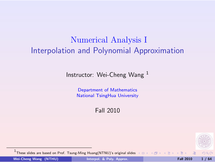 numerical analysis i interpolation and polynomial