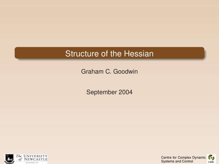 structure of the hessian