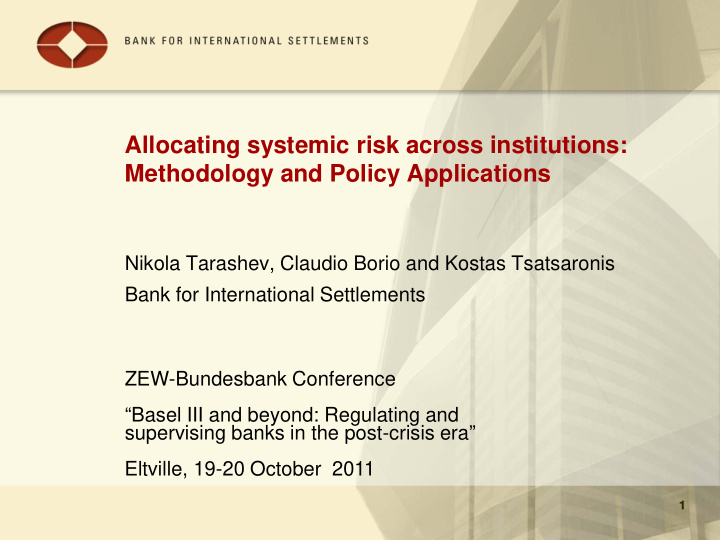 allocating systemic risk across institutions methodology