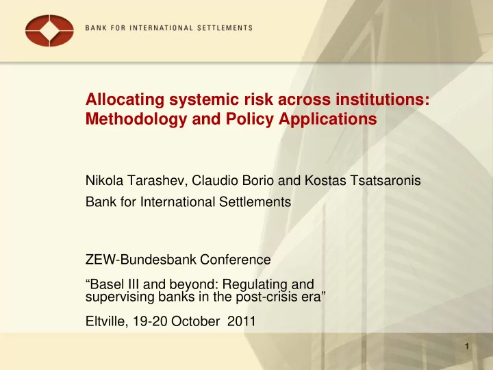 allocating systemic risk across institutions methodology