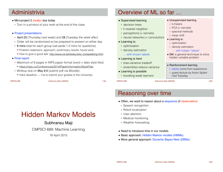 hidden markov models