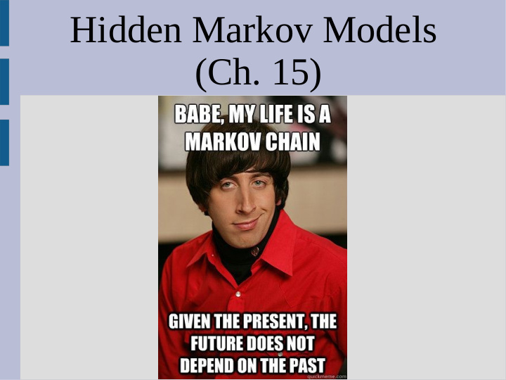 hidden markov models ch 15 announcements