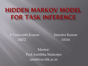 10472  10316  Mentor:  Prof.Amitbha Mukerjee  amit@cse.iitk.ac.in  4 tasks  4 tasks
