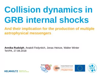 Collision dynamics in  GRB internal shocks  And their implication for the production of multiple