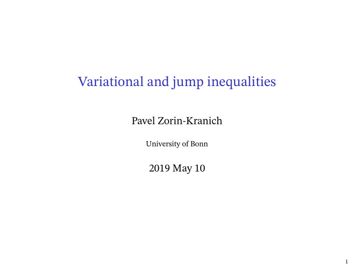 variational and jump inequalities