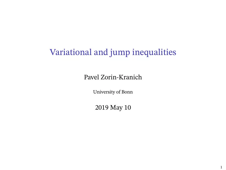 variational and jump inequalities