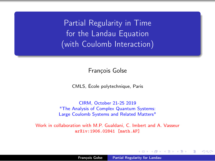 partial regularity in time for the landau equation with