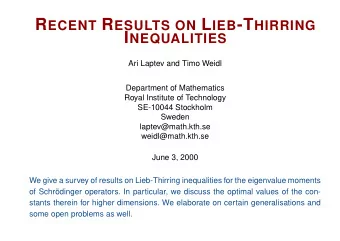 CLR implies LT H for  &gt; 0 and d  3 . Indeed,   (   n ( V ))  S ,d ( V )  =  n