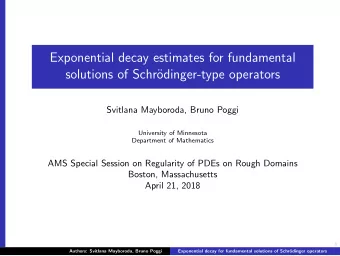 Exponential decay estimates for fundamental  solutions of Schr  odinger-type operators  Svitlana