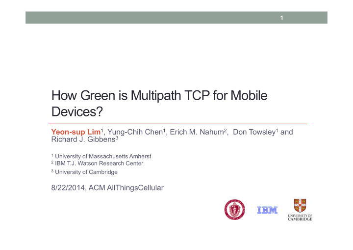 how green is multipath tcp for mobile devices