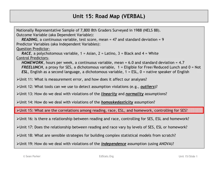 unit 15 road map verbal