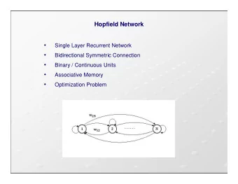 Single Layer Recurrent Network    Bidirectional Symmetric Connection    Binary /