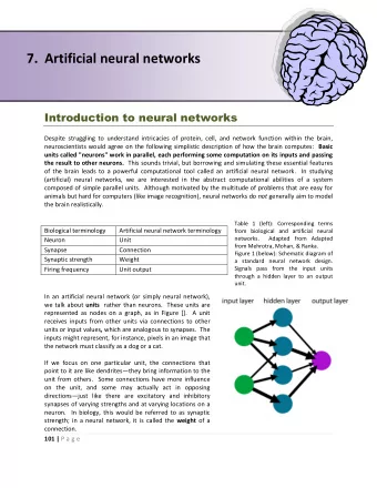 7.  Artificial neural networks  Introduction to neural networks  Despite struggling to understand