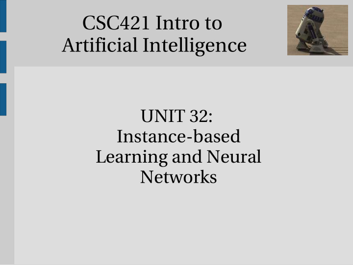 csc421 intro to artificial intelligence