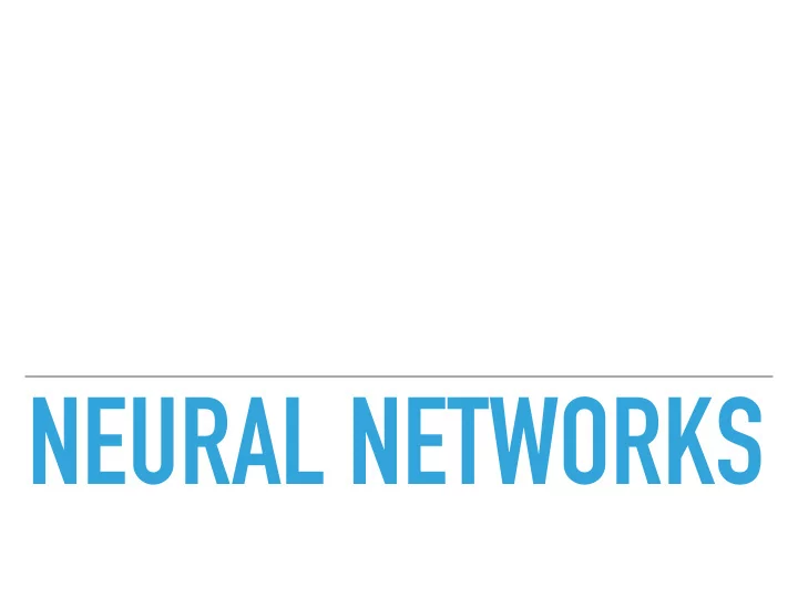 neural networks