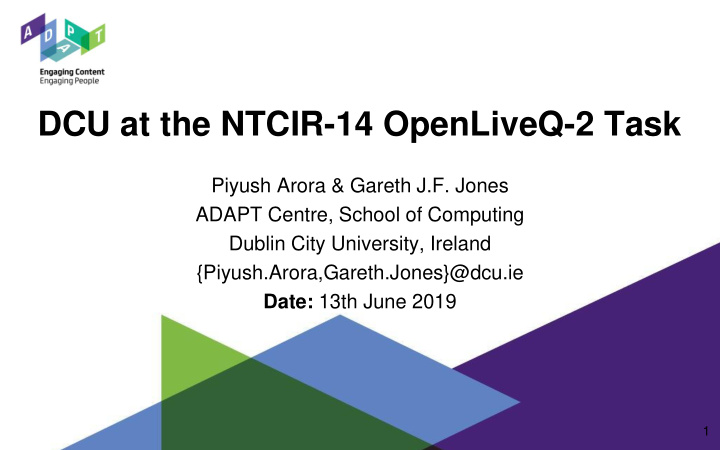 dcu at the ntcir 14 openliveq 2 task