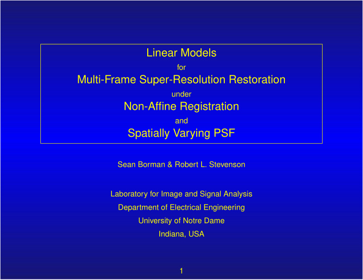 linear models