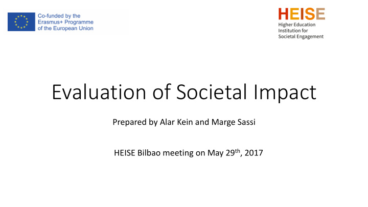 evaluation of societal impact