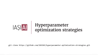 Hyperparameter  optimization strategies  git clone