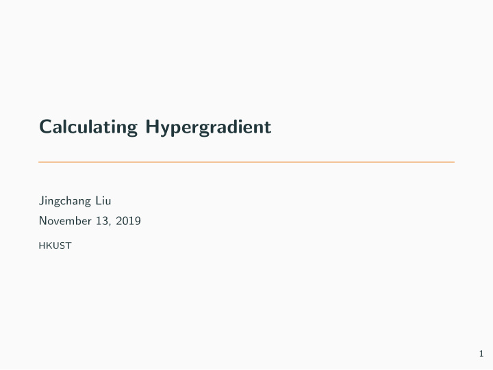 calculating hypergradient