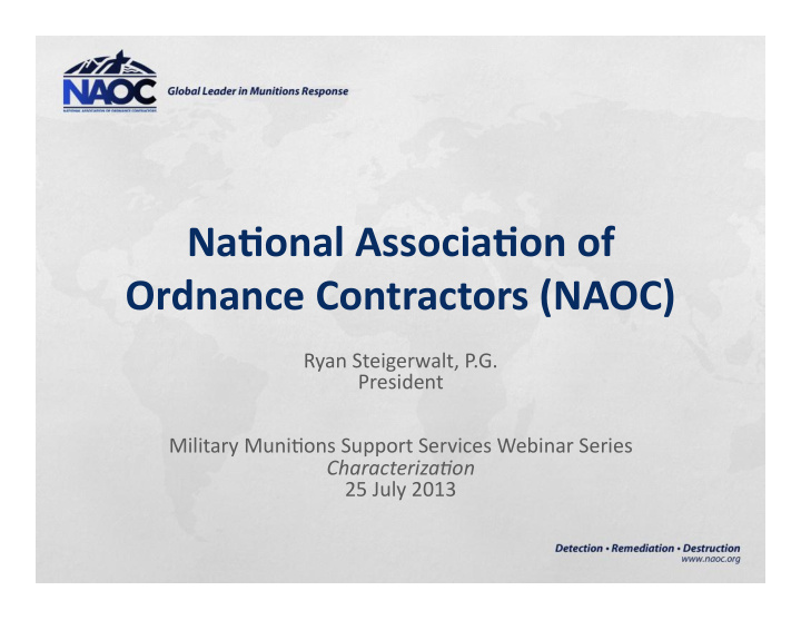 na onal associa on of ordnance contractors naoc