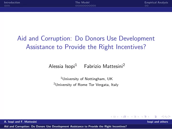 aid and corruption do donors use development assistance