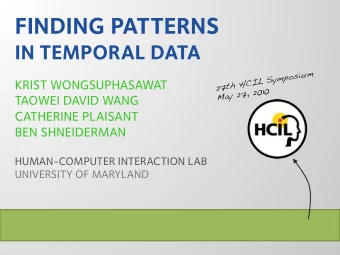 TEMPORAL CATEGORICAL DATA  A type of time series Category  Event  Event  Numerical