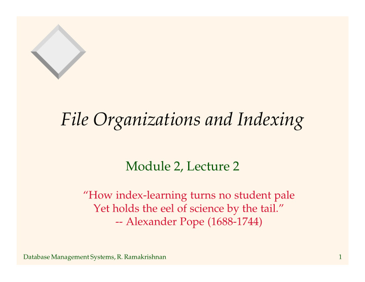 file organizations and indexing