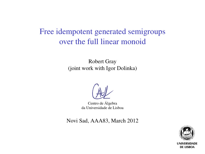 free idempotent generated semigroups over the full linear