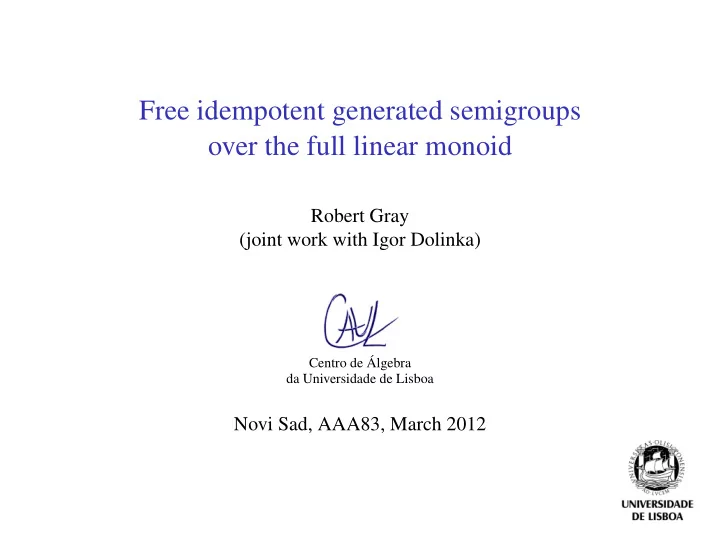 free idempotent generated semigroups over the full linear