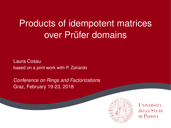products of idempotent matrices over pr fer domains