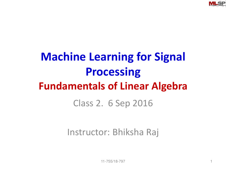 machine learning for signal