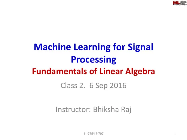 machine learning for signal