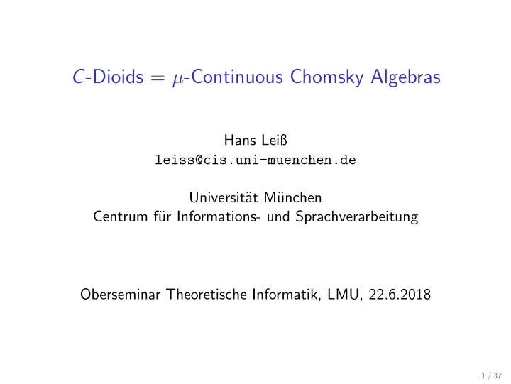 c dioids continuous chomsky algebras
