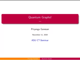 Quantum Graphs!    Priyanga Ganesan  November 11, 2020  ASU C*-Seminar  Priyanga Ganesan