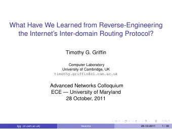 What Have We Learned from Reverse-Engineering  the Internets Inter-domain Routing Protocol?