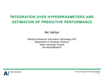 Outline  GP hyperparameter inference  Priors on GP hyperparameters  Benefits of
