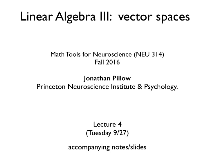 linear algebra iii vector spaces