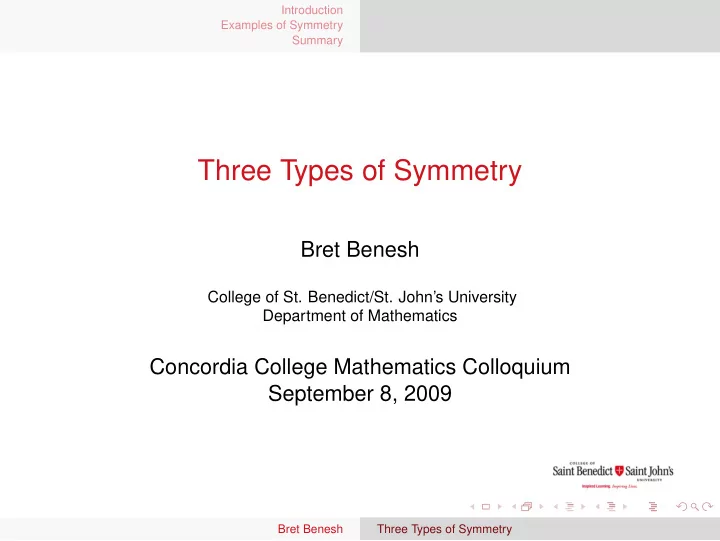 three types of symmetry