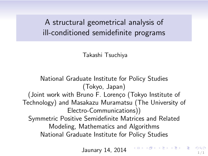 a structural geometrical analysis of ill conditioned