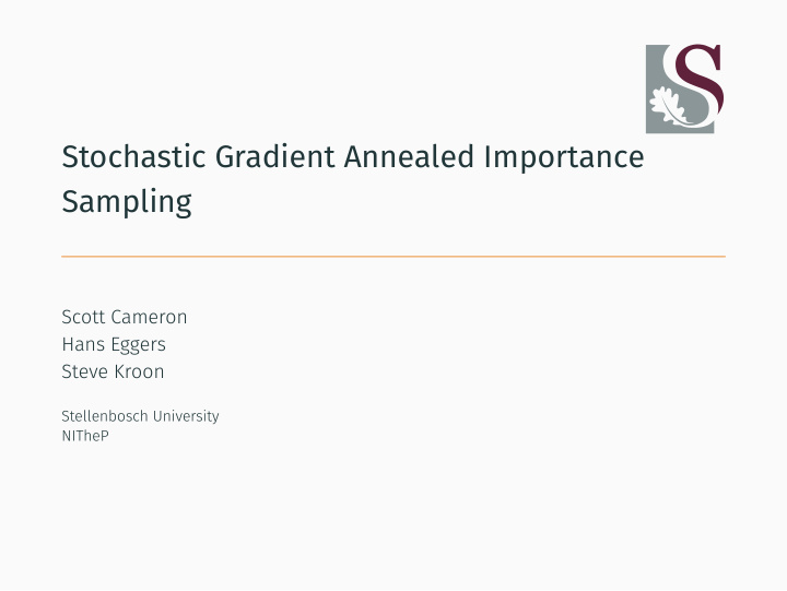 stochastic gradient annealed importance sampling