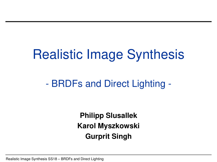 realistic image synthesis